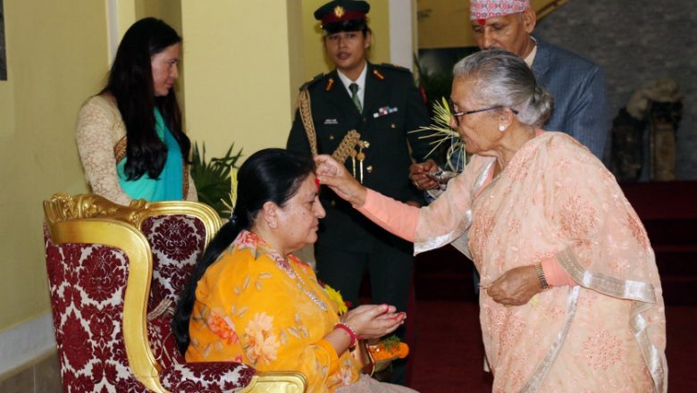 राष्ट्रपतिद्वारा शुभसाइतमा टीका ग्रहण