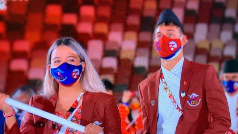टोकियो ओलम्पिक सुरू, गौरिका र एलेक्जान्डरले बोके नेपालको झण्डा