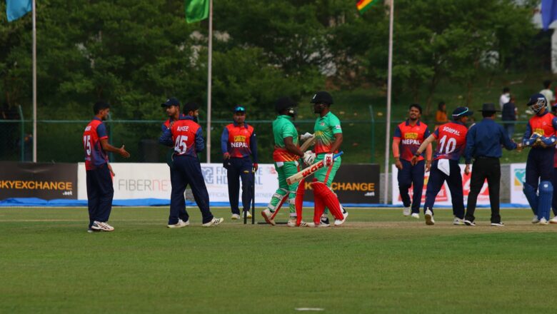 नेपाल र जिम्बाब्वे ‘ए’ बीचको खेल वर्षाका कारण रद्द