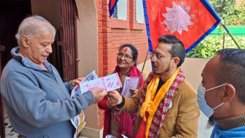 <strong>शैक्षिक मुद्दा लिएर काठमाडौं–१मा अघि बढेका ऋषभ भट्टराई </strong>